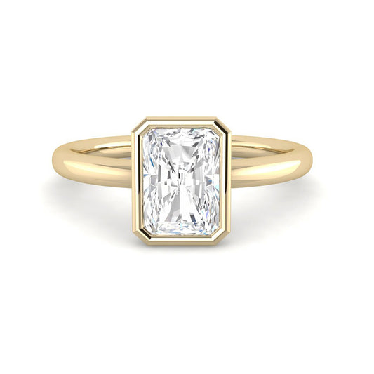 Radiant Cut Bezel with Open Basket (Yellow Gold)