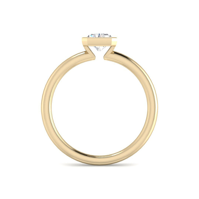 Radiant Cut Bezel with Open Basket (Yellow Gold)