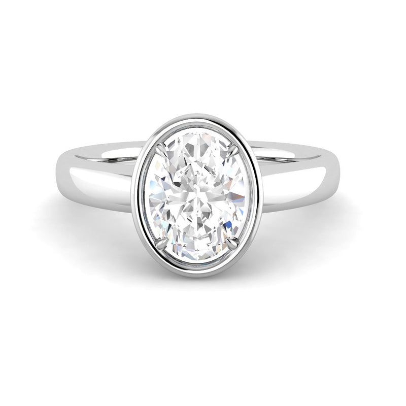 Oval Solitaire Bathtub Setting (White Gold)