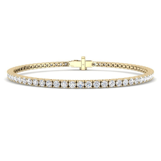 2 ct Tennis Bracelet w. Round Diamonds (Yellow Gold)