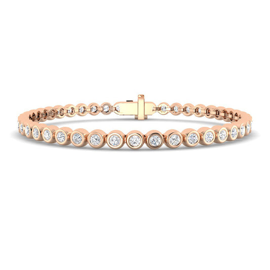 3 ct Bezel Set Tennis Bracelet (Rose Gold)