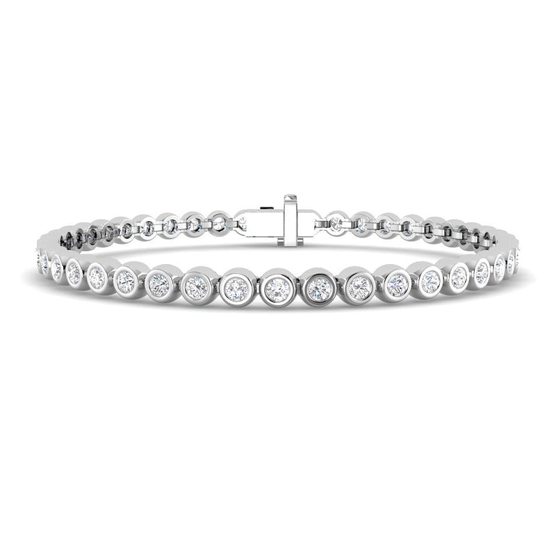 2 ct Bezel Set Tennis Bracelet (White Gold)