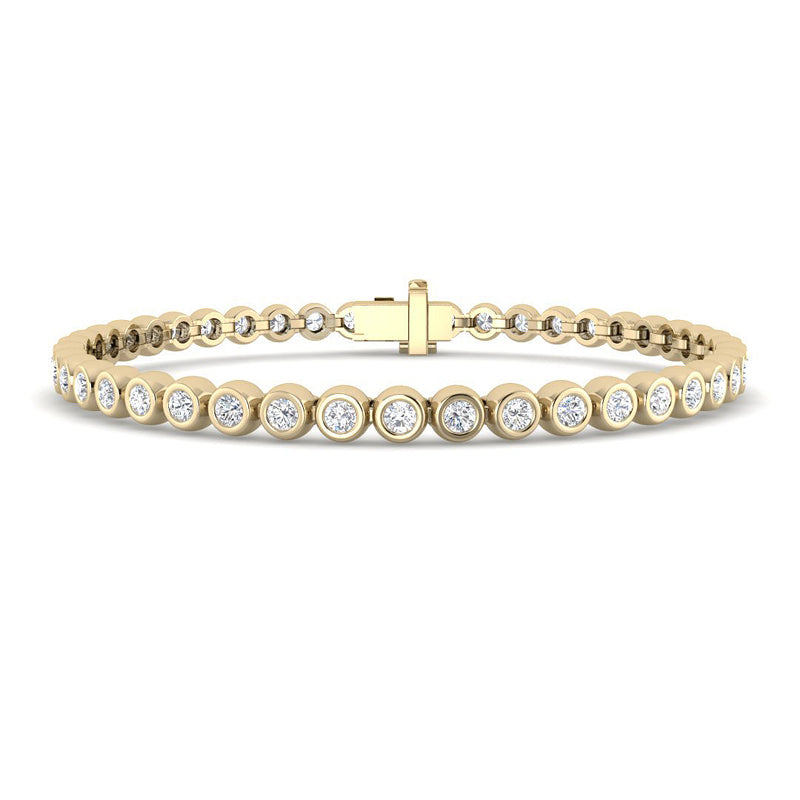 2.94 ct Bezel Set Tennis Bracelet (Yellow Gold)