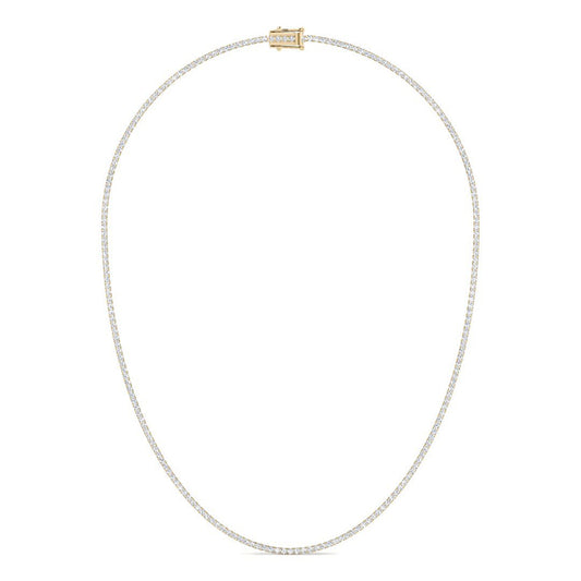 Tennis Necklace w. Round Diamonds (Yellow Gold)