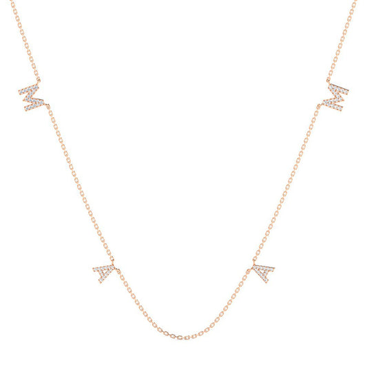 Mama Necklace w. Diamonds (Rose Gold)