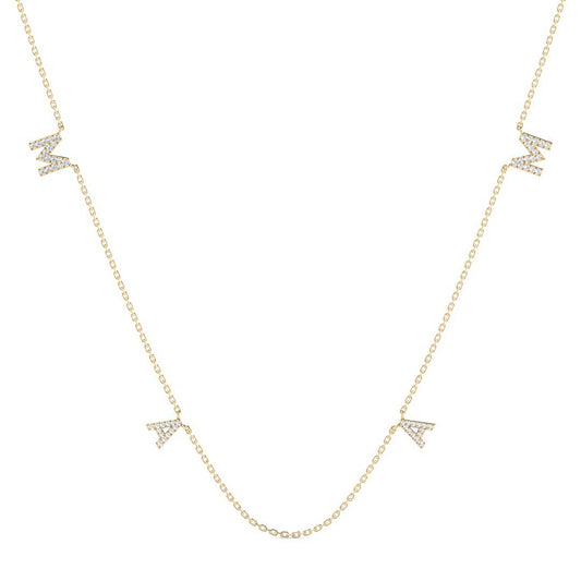 Mama Necklace w. Diamonds (Yellow Gold)