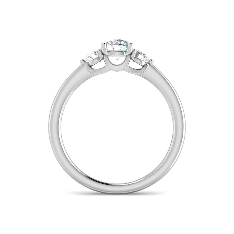 Trilogy Round Diamond Engagement Ring (White Gold)
