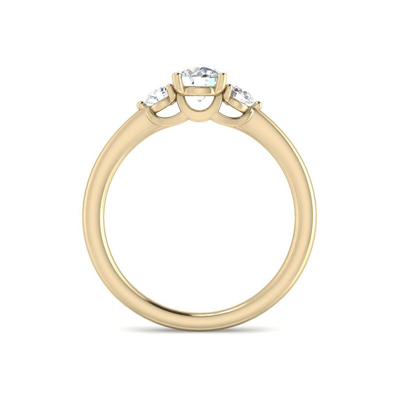 Trilogy Round Diamond Engagement Ring (Yellow Gold)