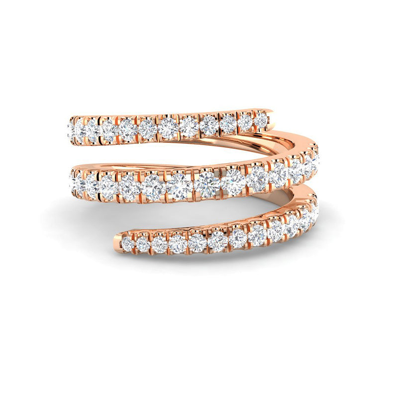 Pinky ring twist w. diamonds (Rose gold)