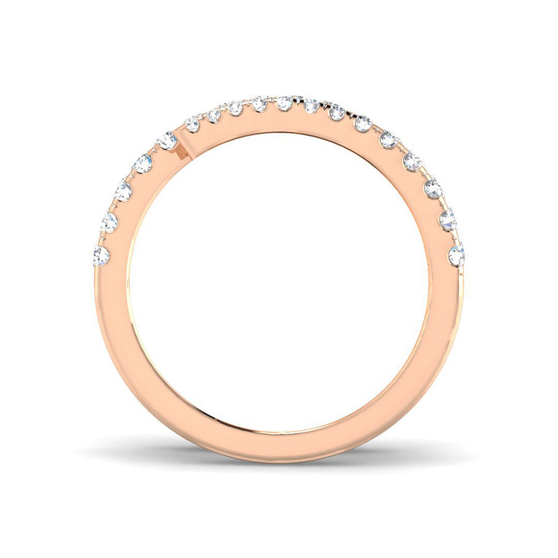 Pinky ring twist w. diamonds (Rose gold)