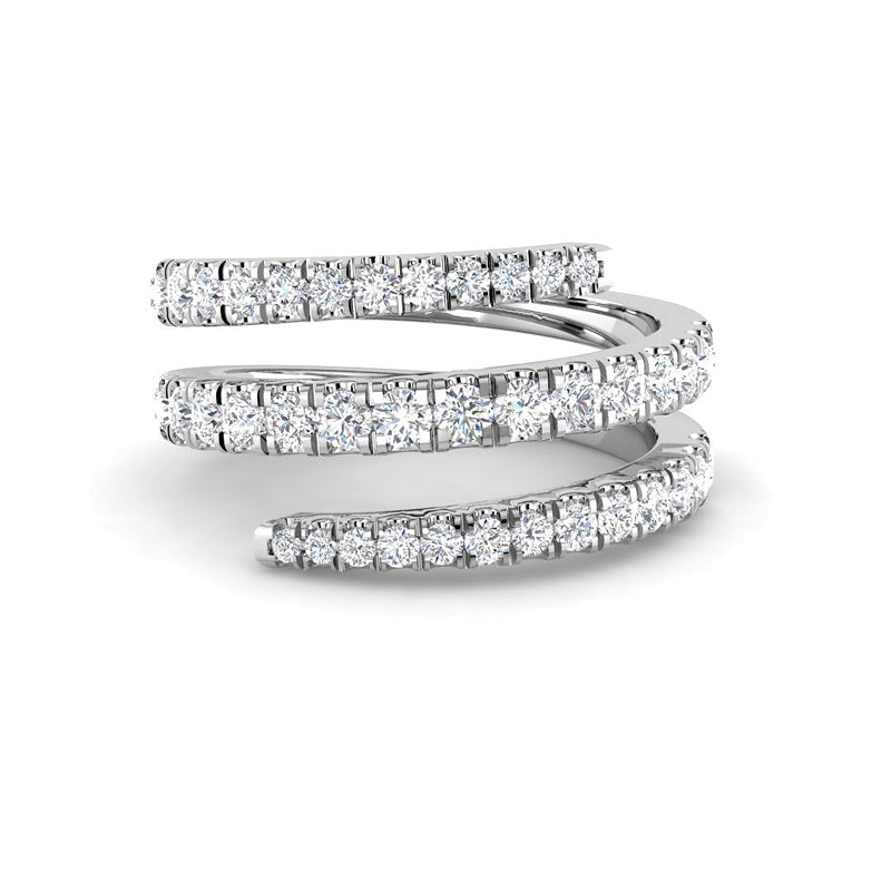 Pinky ring twist w. diamonds (White gold)