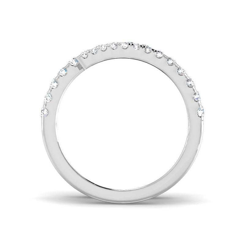 Pinky ring twist w. diamonds (White gold)