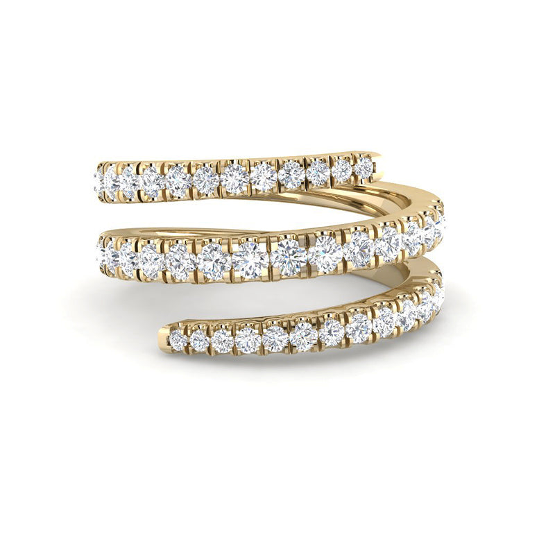 Pinky ring twist w. diamonds (Yellow gold)
