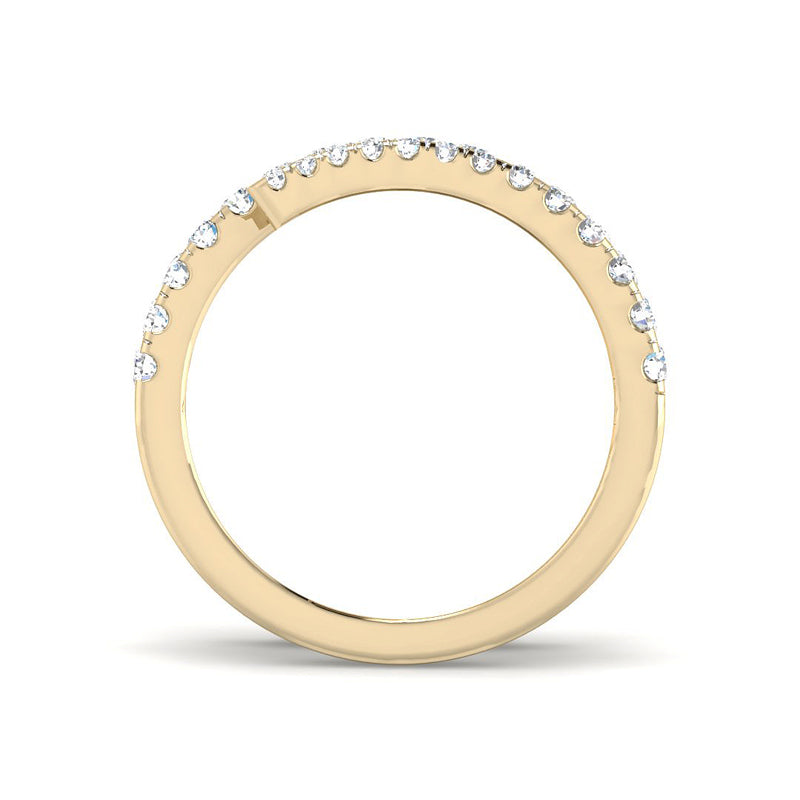 Pinky ring twist w. diamonds (Yellow gold)