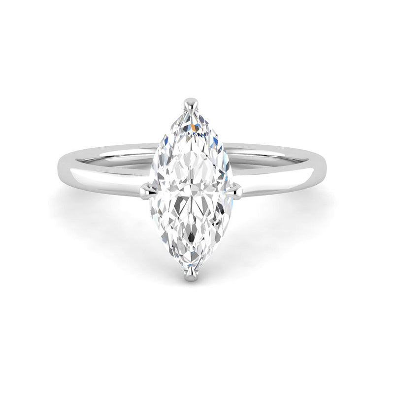 Marquise Solitaire Engagement Ring (White Gold)