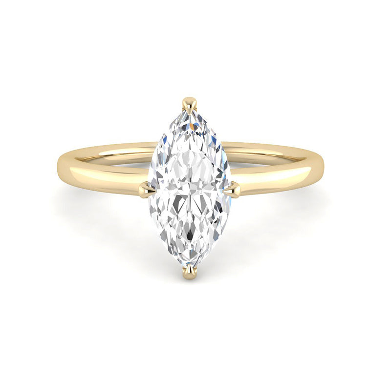 Marquise Solitaire Engagement Ring (Yellow Gold)