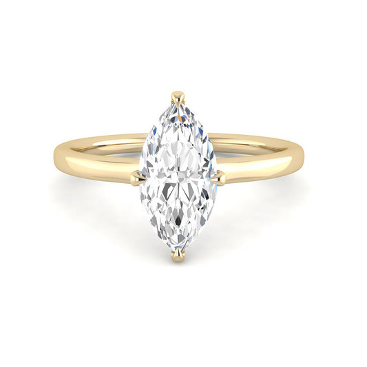 Marquise Solitaire Engagement Ring (Yellow Gold)