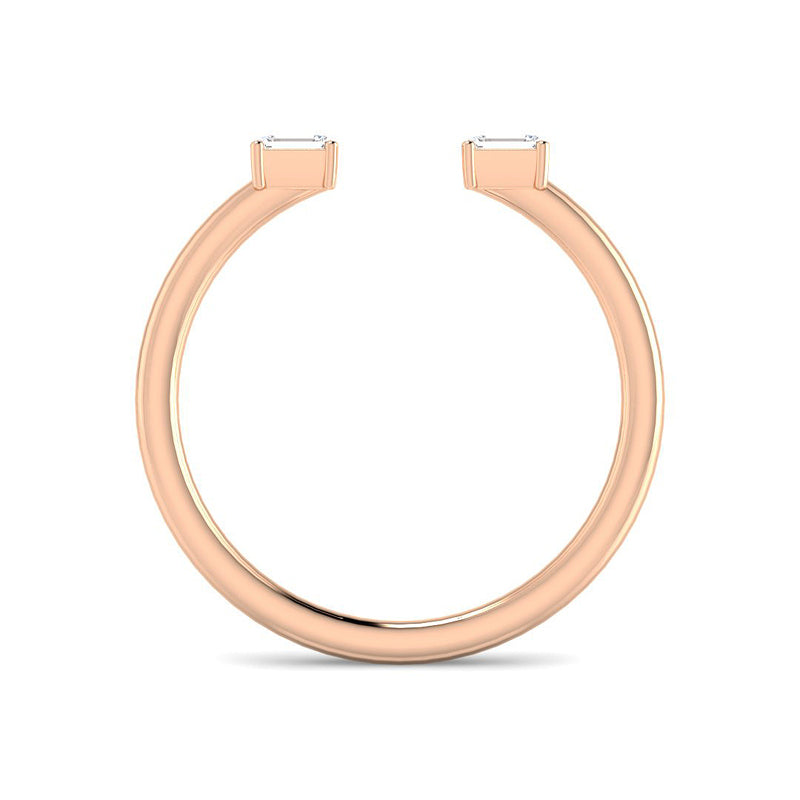 Open Wedding Band w. Baguette Diamonds (Rose Gold)