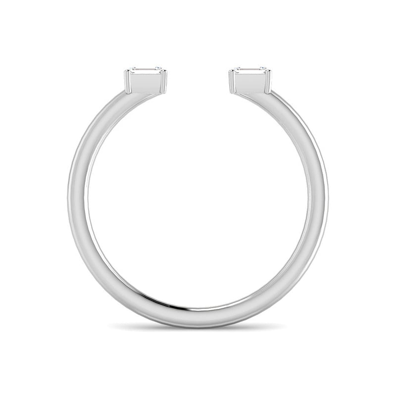 Open Wedding Band w. Baguette Diamonds (White Gold)