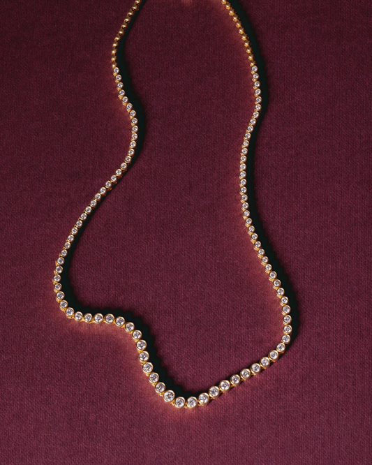 Bezel Gradual Tennis Necklace